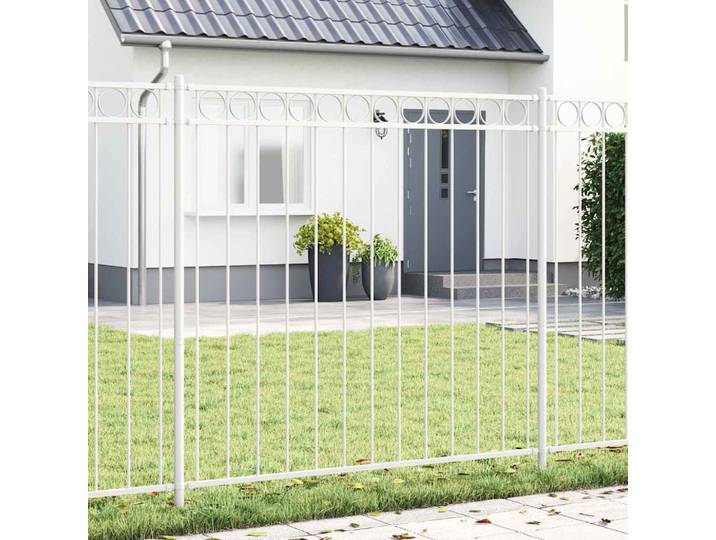 vidaXL Zaunelement ASSEN 170 x 170 cm Stahl Weiß