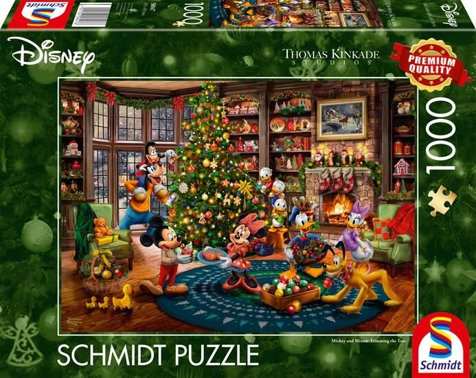 Schmidt Spiele Thomas Kinkade Studios: Disney - Mickey & Minnie Trimming The Tree (1000 Teile)