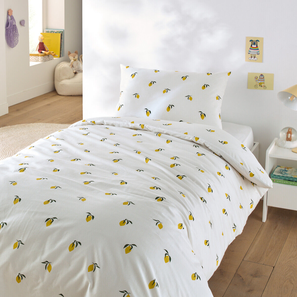 LA REDOUTE INTERIEURS Parure de lit enfant coton, taie rect., Citron