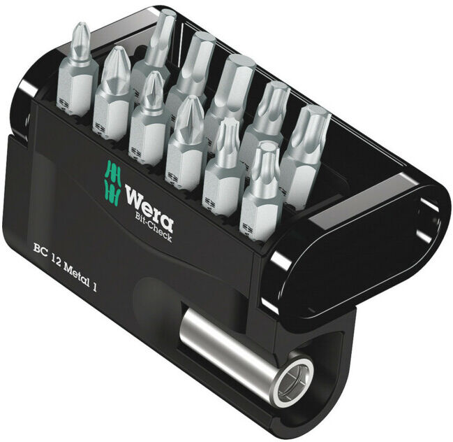 Assortiment d'embouts Bit-Check 12 métal 1 12pces PH/PZD/TX/6- pans Univ.-suppor ; Wera (05057424001)