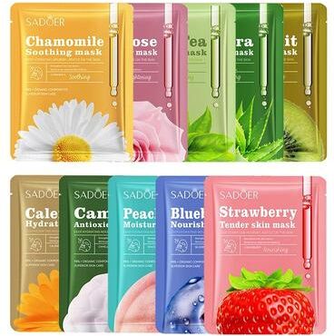 Inspired Finds SADOER Fruit Floral Face Mask Set 10pcs Hydrating Chamomile Blueberry Facial Mask For Brightening And Firming Skin SADOER Fruit Floral Face Mask Set 10pcs Hydrating Chamomile Blueberry Facial Mask For Brightening And Firming Skin