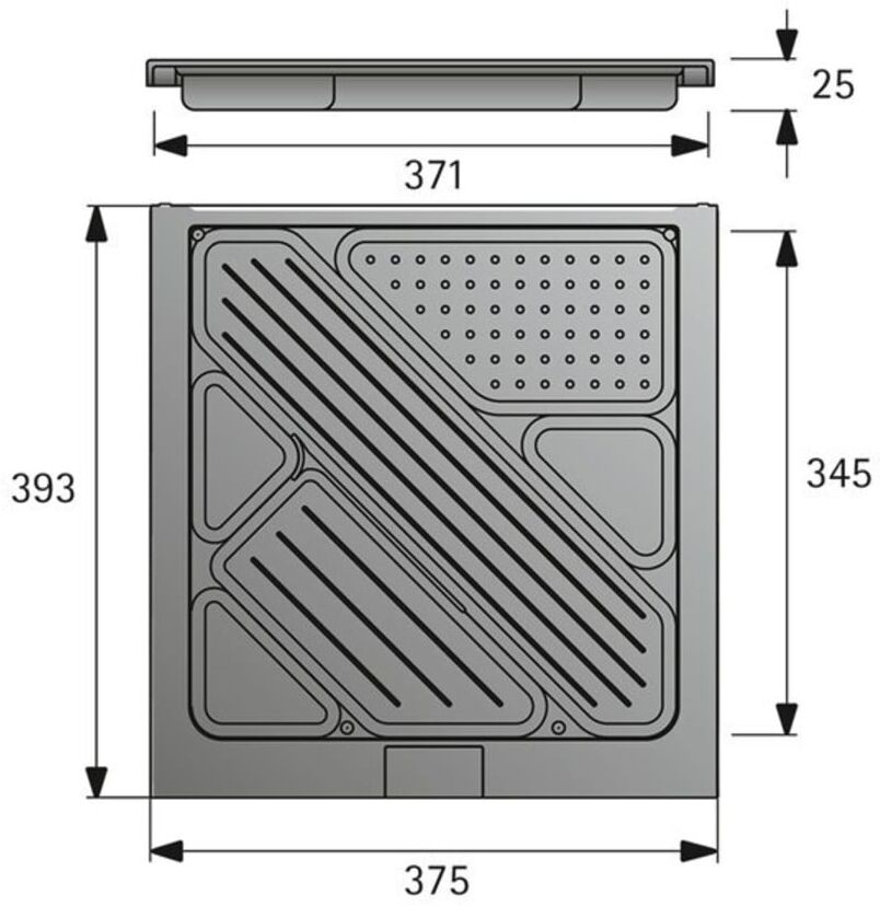 Hettich Schreibmaterialschale 9007183 Kunststoff aluoptik)