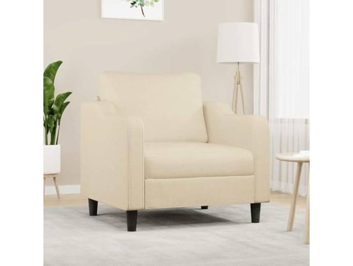HEFZGDB Creme Stoff Sessel 60 cm Breite Moderner Wohnzimmer Sitzplatz mit Atmungsaktiver Bezug und Robustes Metallgestell für Langlebigkeit Bequeme Dicke Polsterung