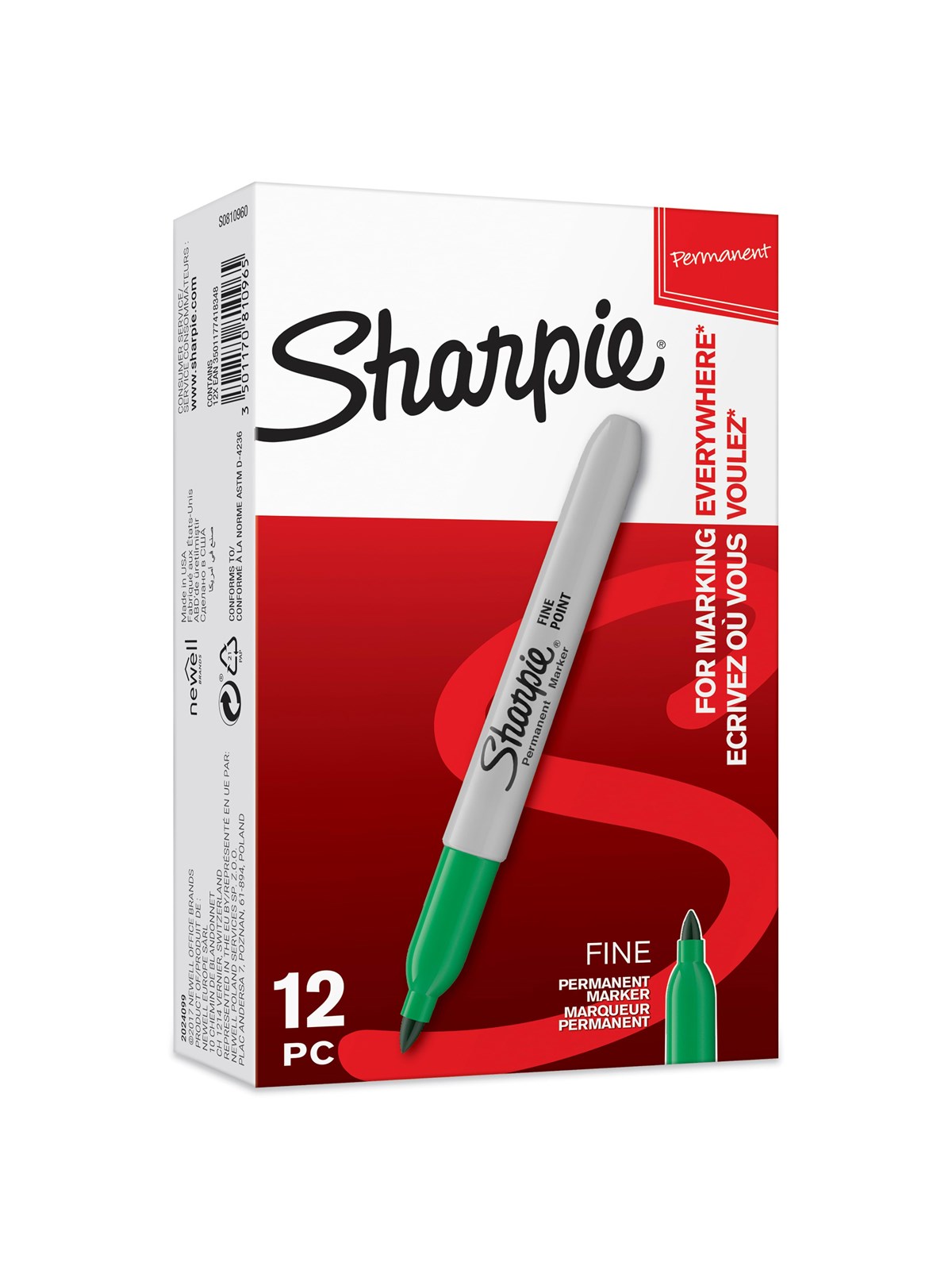 Sharpie Permanent Marker | Marker Stifte mit feiner Spitze | Grün | 12 Stück Market Set