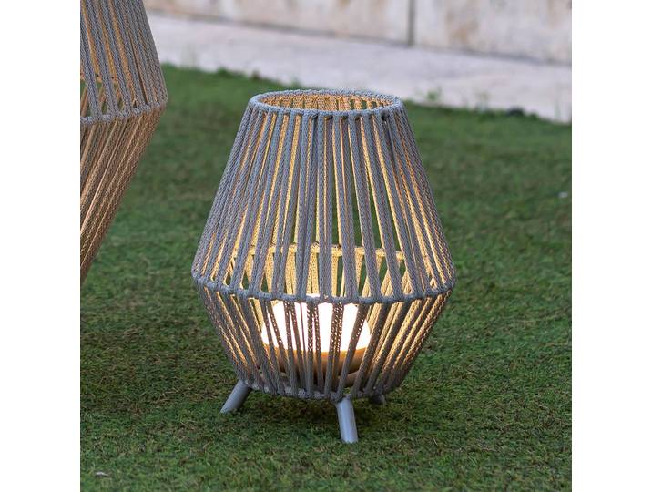 Newgarden Conta LED-Akku-Tischlampe taupe 32cm Conta, dimmbar, alu / grau / zink, Kunststoff, Modern