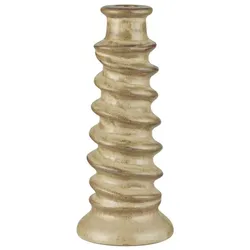 IB Laursen Kerzenhalter Milan mit schrägen Ringen, H: 23, Ø 9,5 cm, hellbraun