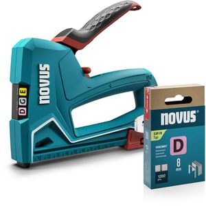 Novus-Tools Handtacker J-51, 030-0462, Set, für Klammern 6-14mm Nägel 16mm, mit 1200 Klammern