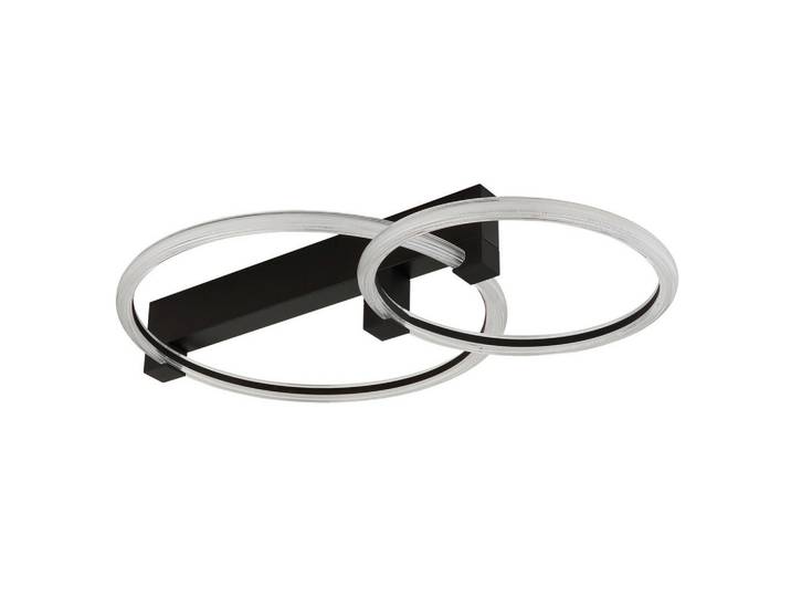 Globo Led-Deckenleuchte Fletcher, Schwarz, Weiß, Transparent, Metall, Kunststoff, 38x11.5x58 cm, Lampen & Leuchten, LED Beleuchtung, LED-Deckenleuchten