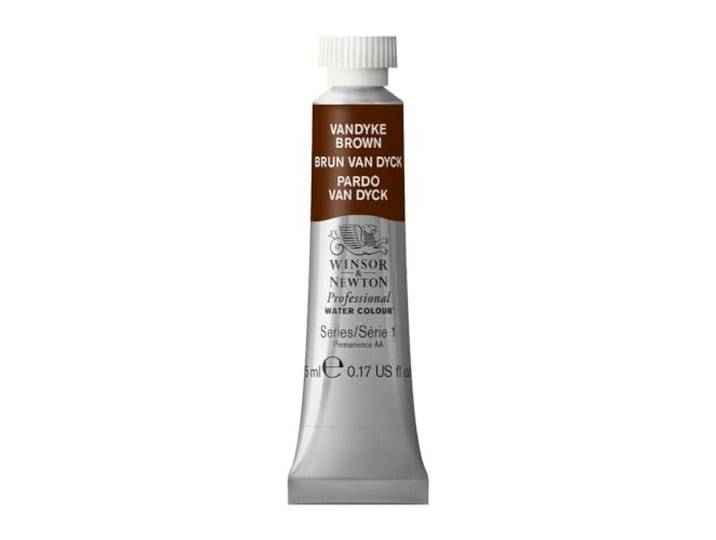 Winsor & Newton 0102676 Professional Water Colour, fijnste kunstenaars aquarelverf met de hoogst mogelijke pigmentatie, uitstekende lichtechtheid - 5ml Tube, Vandyke Brown
