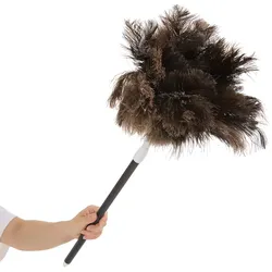 Home Nature Wohnkonzept Staubwedel schwarz Federwischer Teleskopgriff Reinigungsbürste Haushaltsreiniger 75 cm