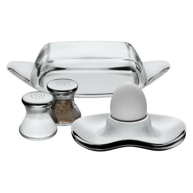WMF Butterdose Butterschale 22 x 11cm Kunststoffhaube Wagenfeld Edelstahl matt (0609559990)