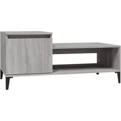 Décoshop26 - Moderner und zeitgenössischer Couchtisch 100 x 50 x 45 cm graues Holzwerkstoff und Metall DEC039950
