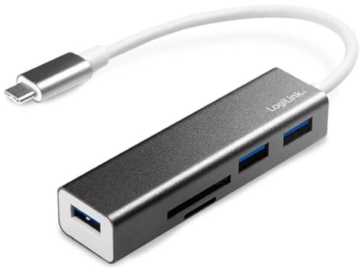 LogiLink UA0305 interface hub USB 3.2 Gen 1 (3.1 Gen 1) Type-C 5000 Mbit/s Aluminium