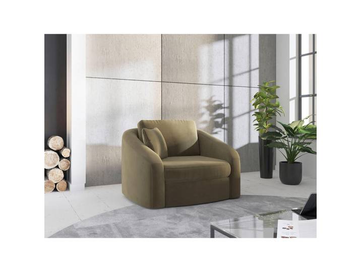 Sessel, Grün, 116x88x104 cm, Textil, Gepolsterte Armlehnen, sit&more