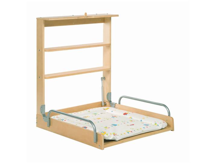 P & B Wandwickeltisch, Naturfarben, Metall, 2 Fächer, 75x60 cm, Babymöbel & Kindermöbel, Babyzimmer, Wickelkommoden & Zubehör, Wickelkommoden