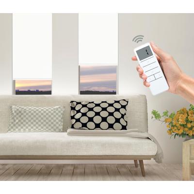 Elektrisches Rollo GOOD LIFE "Vau - SMART HOME" Gr. 2, weiß (weiß, weiß), B:120cm H:150cm, Kunststoff, Metall, Polyester, Rollos, mit Fernbedienung