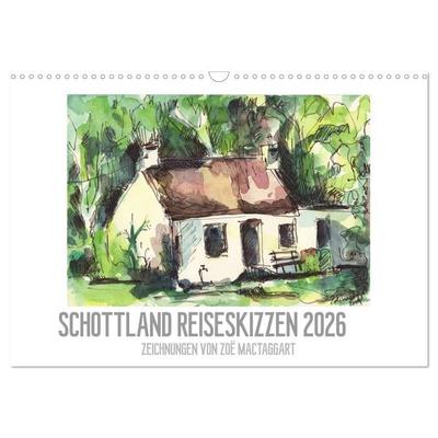 Schottland Reiseskizzen (Wandkalender 2026 DIN A3 quer), CALVENDO Monatskalender