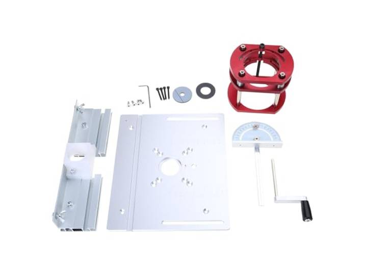 C8 Frästisch für Oberfräsen Einlegeplatte mit Erhöhung, Silver Aluminium mit einfacher Höhenverstellung, präzise Holzbearbeitung Nuten und Anfasen, bequeme