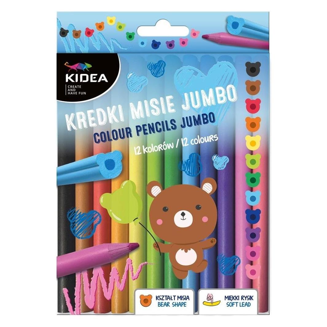 Derform Teddybären Jumbo-Buntstifte 12 Farben KIDEA (12x) (46027287)
