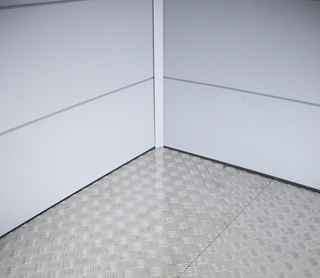 Aluminium-Riffelblech Fußboden 4/5 mm silber für Metall-Gartenhaus Classico 3030