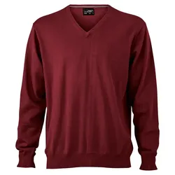 V-Neck Pullover "JN659" - L - bordeaux