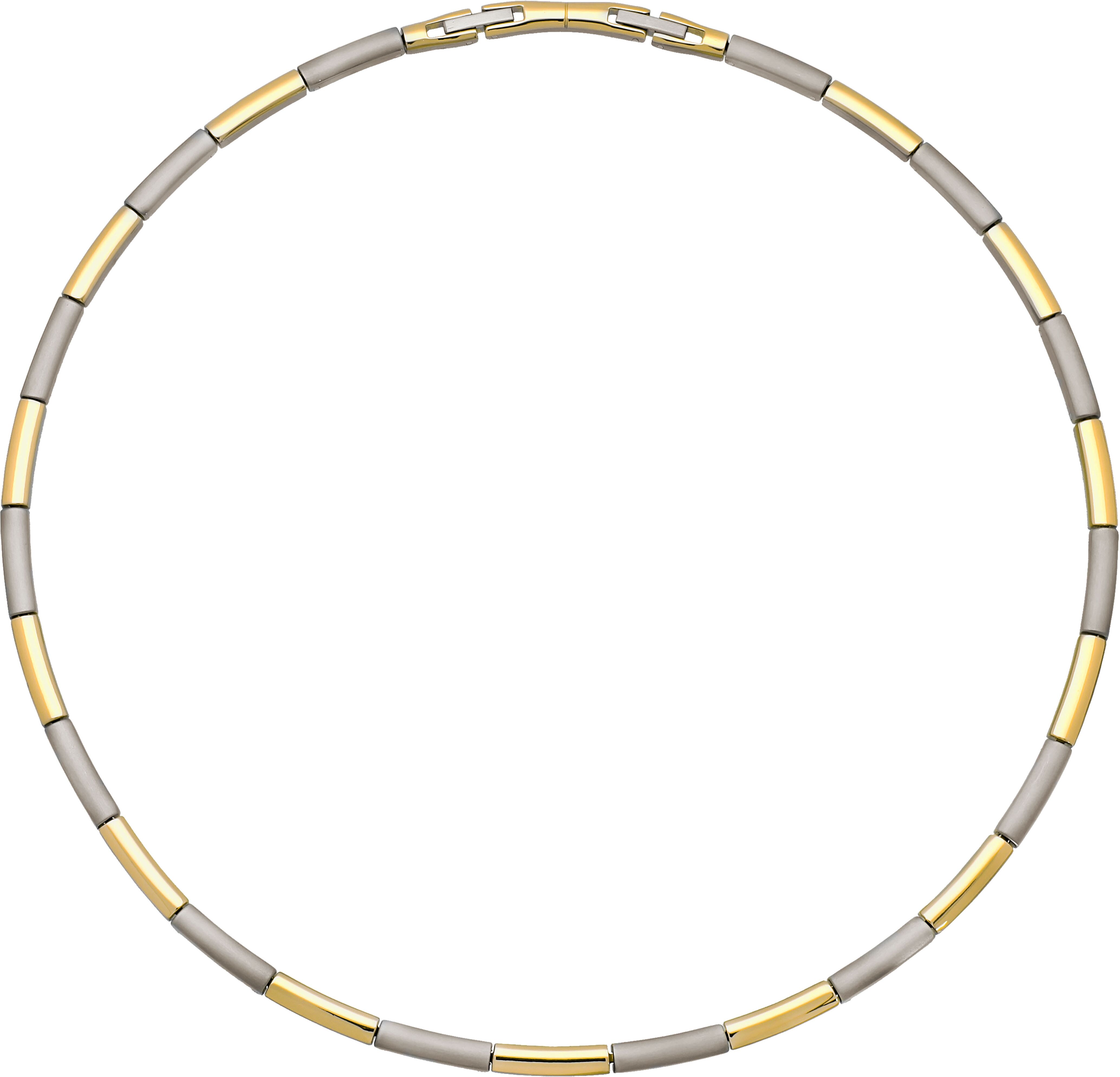 Gliederkette TITANIA "Titancollier", silber (silbergoldfarben), Halsketten, Damen, Titan, Gliederkette, bicolor