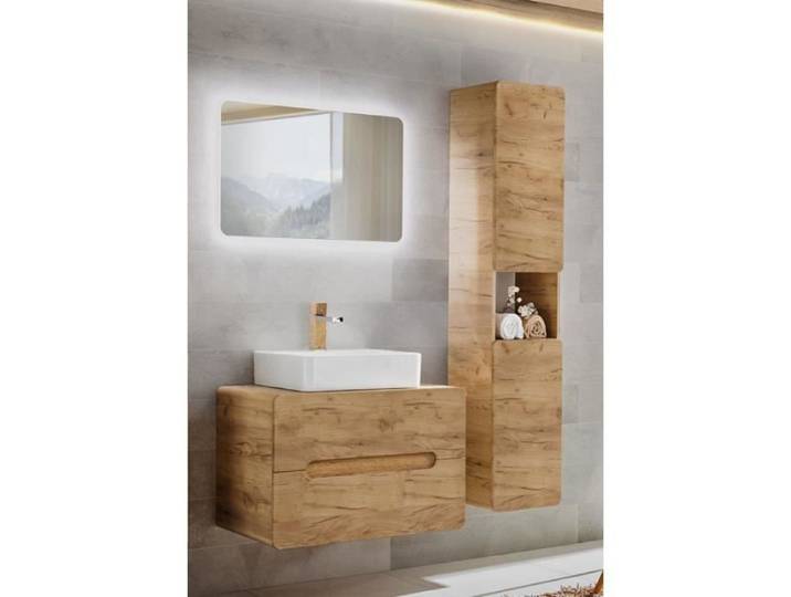 Ensemble meuble vasque à poser + Grande armoire - 80 cm - Archipel Craft