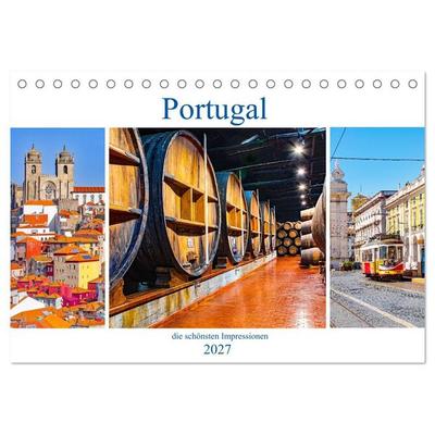 Portugal - die schönsten Impressionen (Tischkalender 2027 DIN A5 quer), CALVENDO Monatskalender