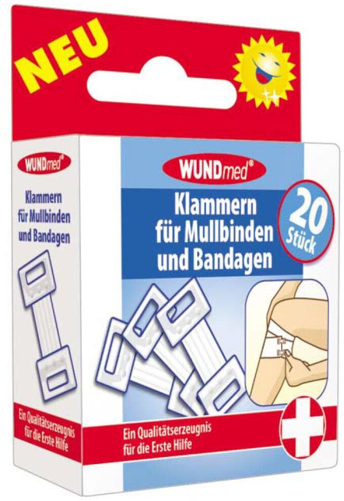 WUNDmed® Klammern für Mullbinden und Bandagen Klammer 20 St weiss 20 St Klammer