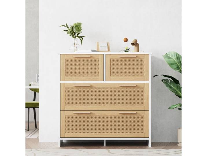Commode rotin 4 tiroirs 80 x 80 x 38 cm