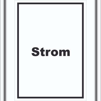 HB-Druck Strom Schild mit Text Anschluss hochkant A3 Rückseite selbstklebend
