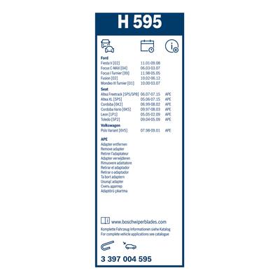 BOSCH Wischblatt Rear 3397004595 für Ford VW