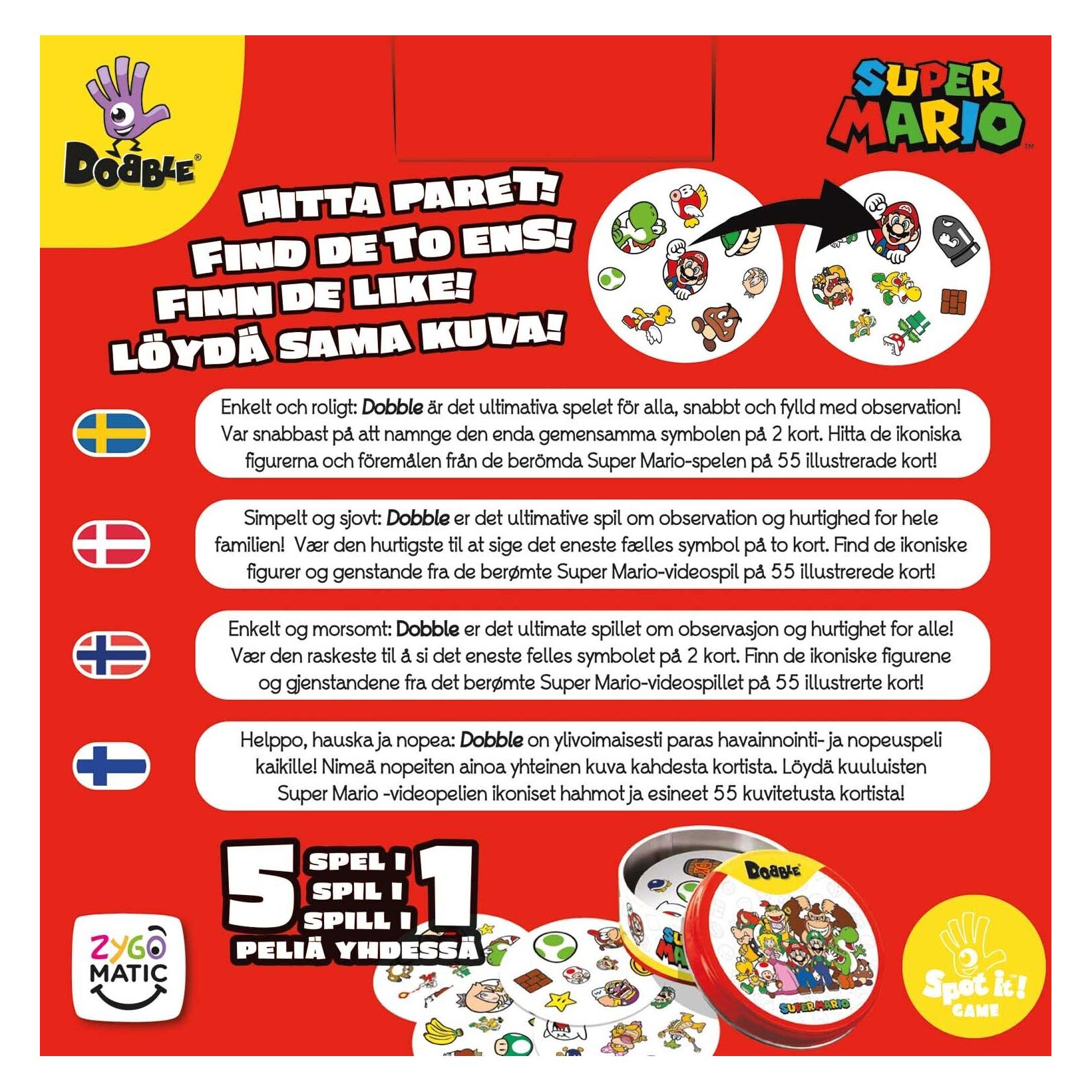 Dobble Super Mario (DOBSM07NOR) (Englisch, 2 - 8 Spieler) (DOBSM07NOR)