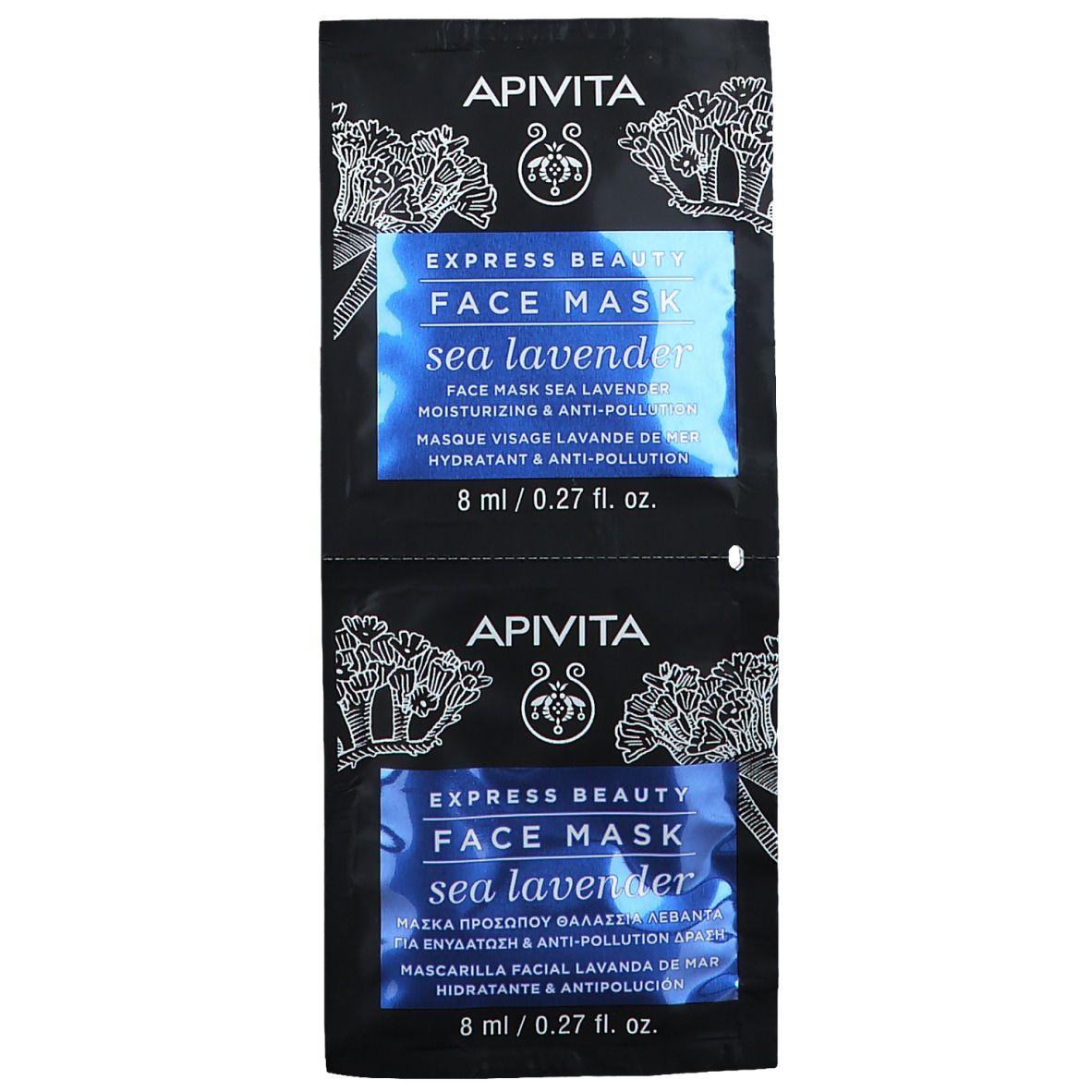 Apivita Beauty Express Hydraterend & Antioxidant Masker met Zeelavendel 2x8 ml Gesichtsmaske
