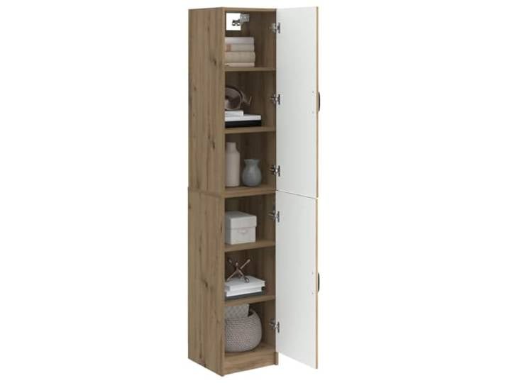 KTHLBRH 2-teiliges Schrank-Set aus Eiche, handgefertigt, aus technischem 4 Einlegeböden, 2 Türen, Schrank und Wandschrank, Montage erforderlich, 28 kg