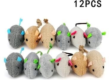 Uplifted Finds Simulated Plush Mouse Cat Toy Set Durable Scratch Resistant Cat Play Toy 12 Pcs