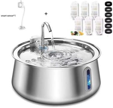 Uplift Treasures 4L Stainless Steel Automatic Pet Water Fountain chip And Sensor