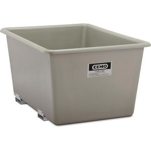 CEMO Großbehälter 2555, 1100 Liter, mit Staplertaschen, grau 162 x 81 x 119cm, aus GFK