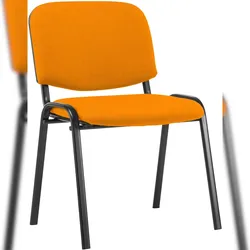 DELUKE Besucherstuhl ZAGREB - Stoff Orange 53x53x83 cm | Besucherstühle Konferenzstuhl Wartezimmerstuhl Bürostühle Bürostuhl Konferenzraum Wartezimmer