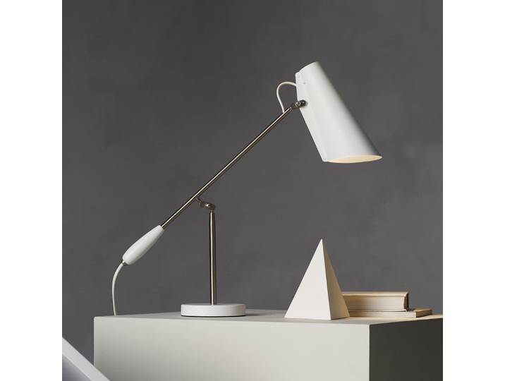 Birdy Tischleuchte Weiß/Chrom - Northern - Wohnzimmer - Design - Metall - Einflammig
