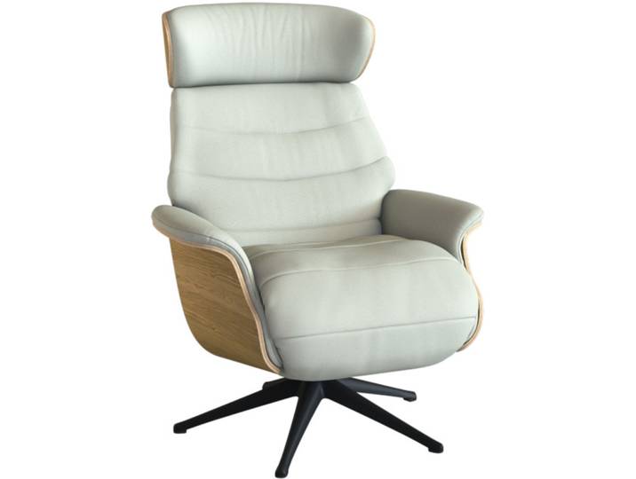 Relaxsessel Cam beige Leder T 88 B 83 H 113 cm - Relaxsessel