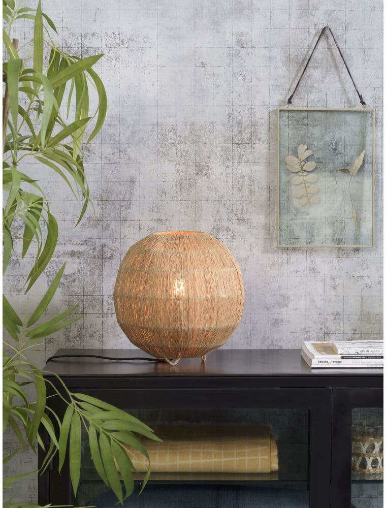 Good & Mojo Lampe de table bambou jute D25cm Beige 25x25x25cm