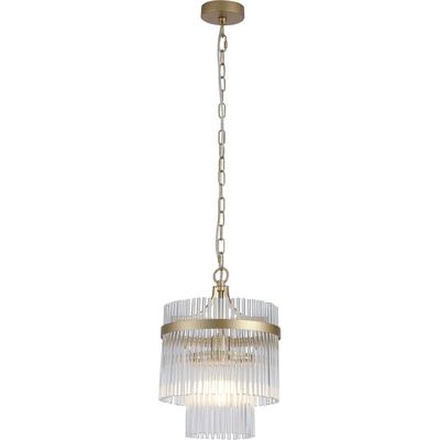 SEARCHLIGHT Pendelleuchte "Lara 1Lt Pendelleuchte, Goldenes Metall mit klaren Glasstangen", gold (goldfarben, klar), H: 40cm, 1 Stk., Leuchten, Pendelleuchte
