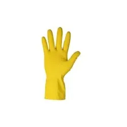 Latex Haushaltshandschuhe Gelb | Universalhandschuhe mit Baumwoll-Innenbeschichtung & Grip-Profil | 1 Paar M