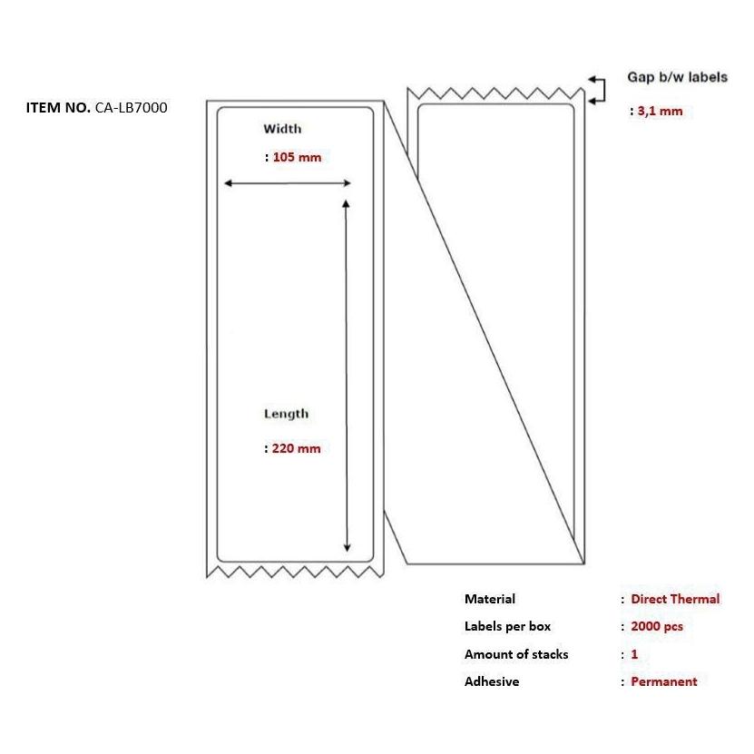 Capture Ship-label 105 x 220mm (105 mm) (CA-LB7000)