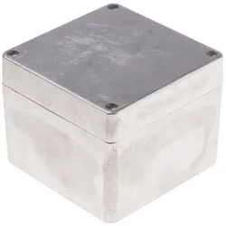 RS PRO Gehäuse Aluminium natur 100x100x81mm (Gehäuse), Elektronikzubehör + Gehäuse, Silber