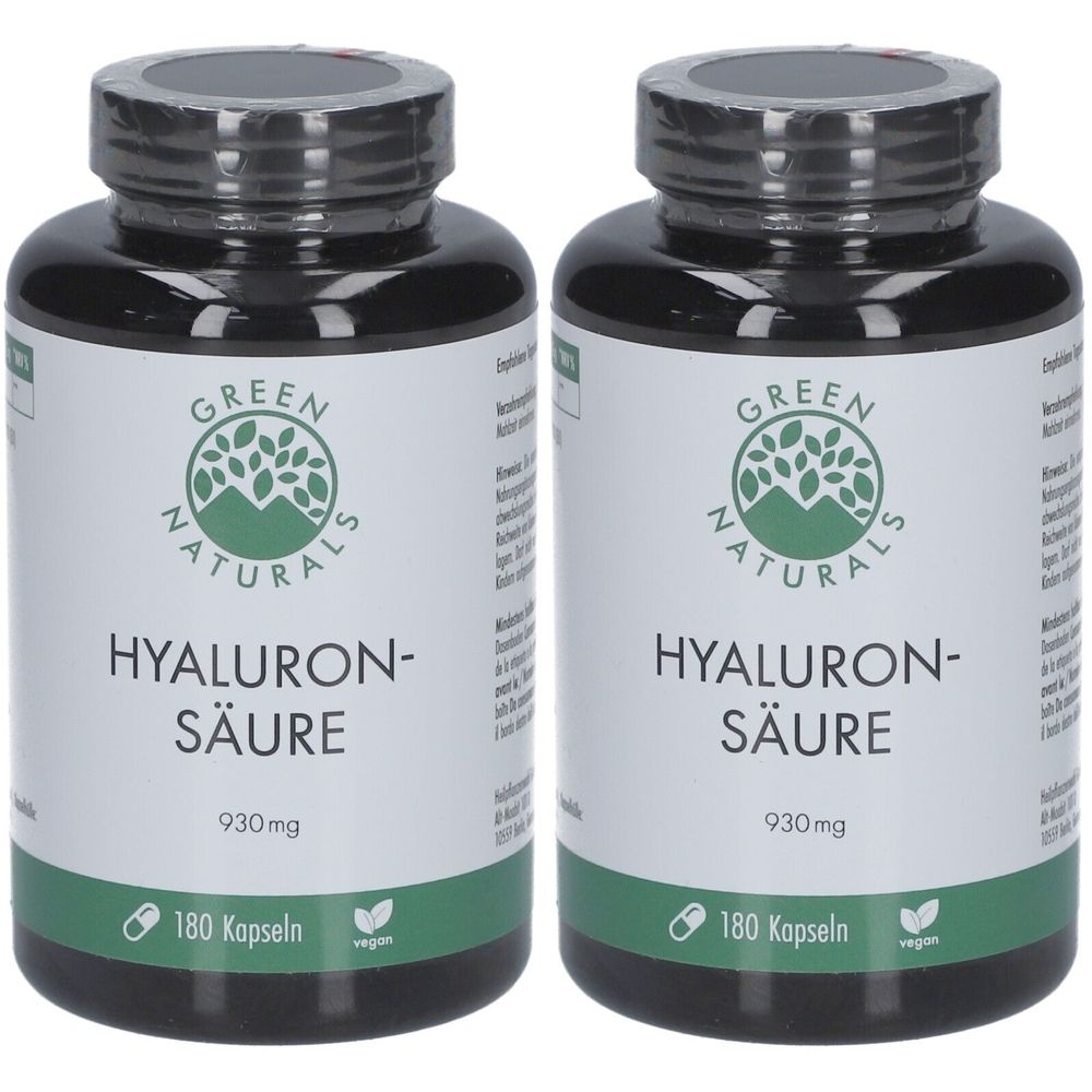 Green Naturals Hyaluronsäure 930 mg vegan Kapseln 2x 2x180 St