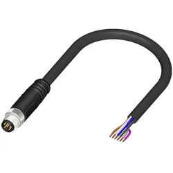 RS PRO konfektioniertes Sensorkabel 6-adrig Stecke, Elektronikkabel + Stecker, Schwarz