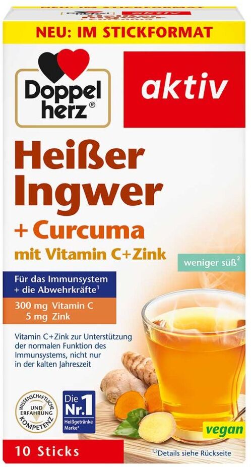 Doppelherz heisser Ingwer+curcuma Beutel