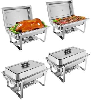 Garvee 4 Pack 8 QT Chafing Dish Buffet Set, Food Warmer Chafer for Party Catering